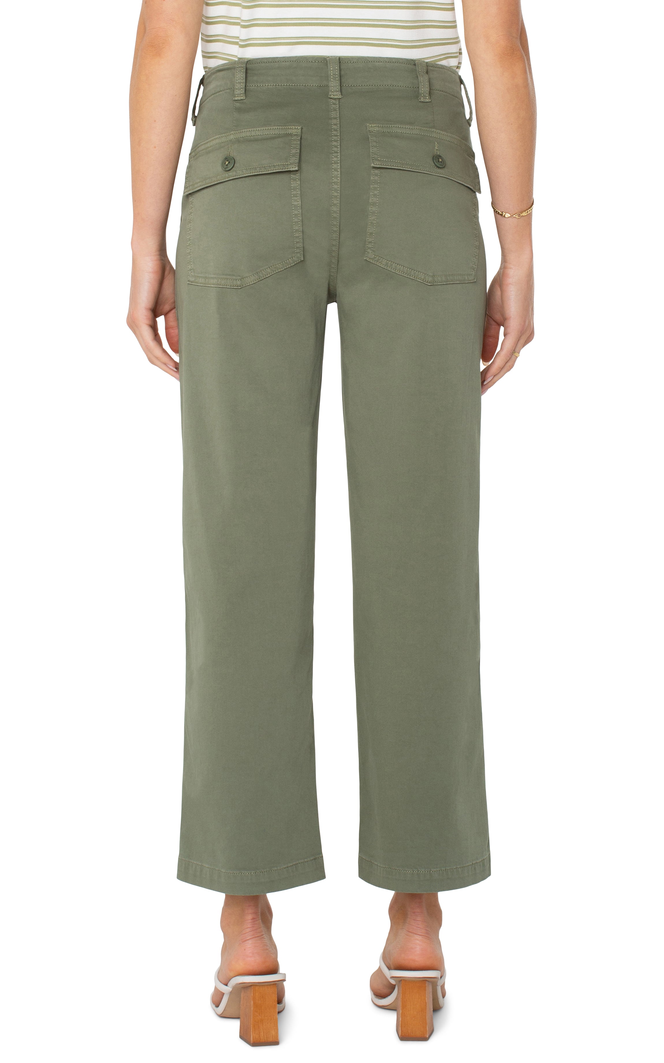 Cargo Crop Wide Leg Pants Martini Olive