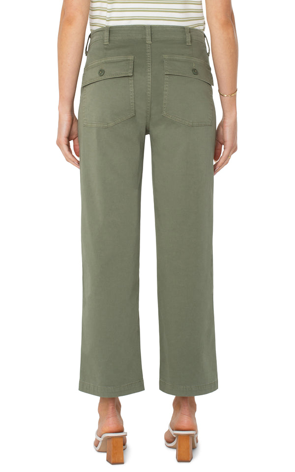 Cargo Crop Wide Leg Pants Martini Olive