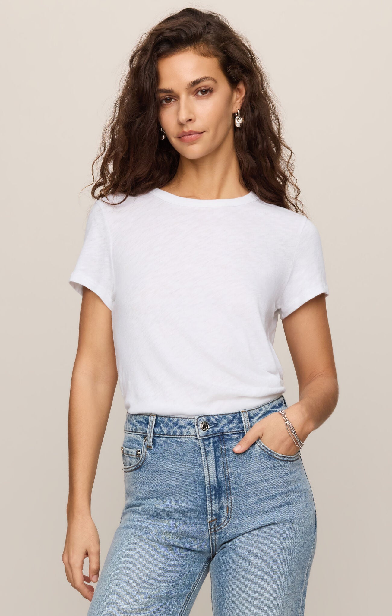 Junie Slub Tee Shirt White