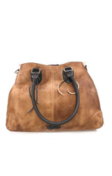 Bruna Convertible Shoulder Bag Tan + Black Rustic