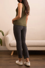 Textured Sleeveless Mock Neck Top Ivy