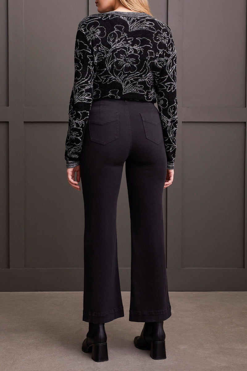 Fly Front 5 Pocket Straight Leg Pants Black