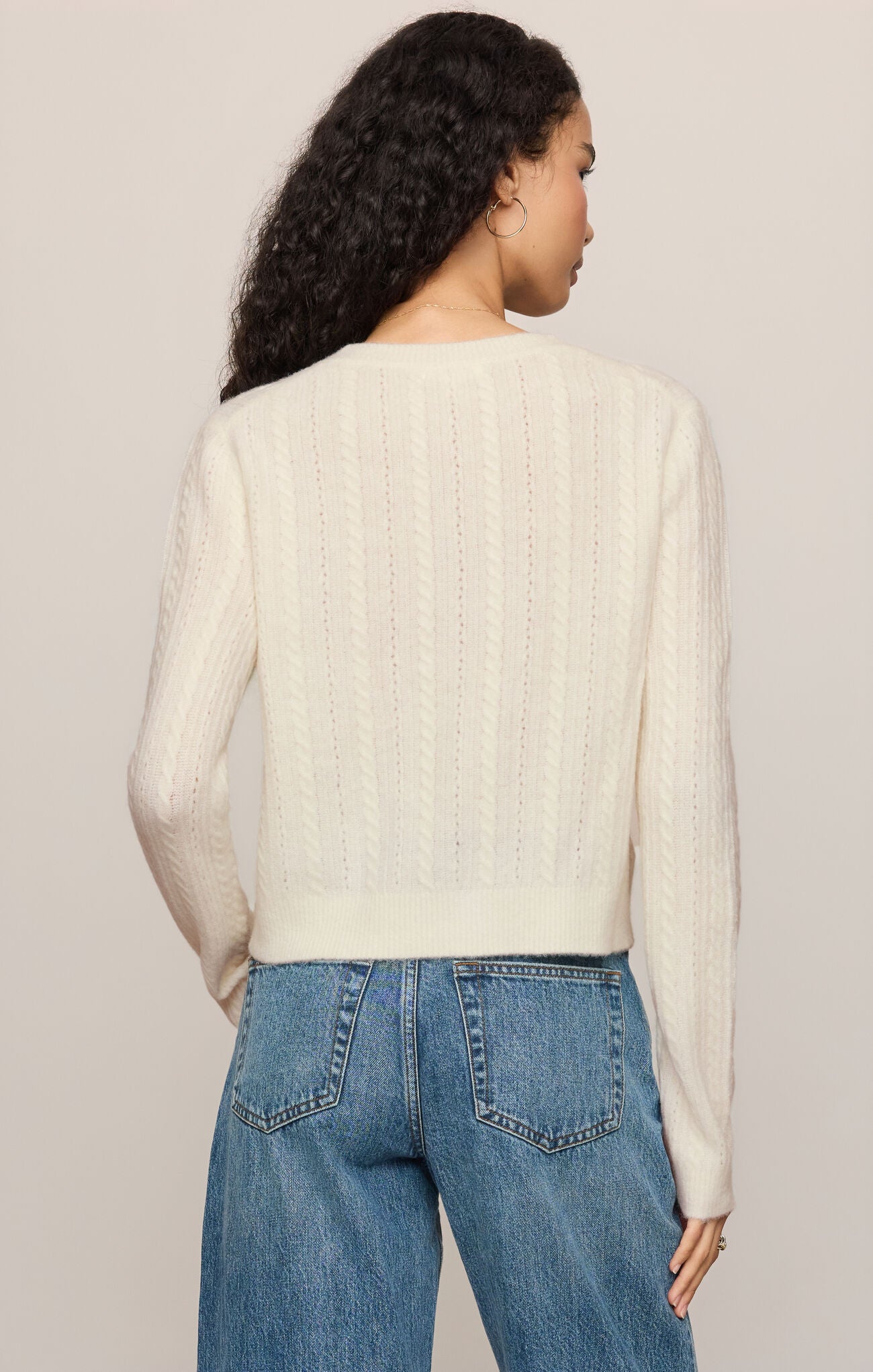 Medina Pointelle Cardigan Cloud