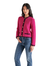 Fantino Button Front Sweater Cardi Fuchsia