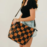 Courtney Checkered Tote Checkered Coffee