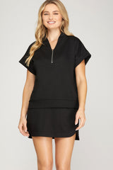 High Waist A Line Skort Black