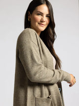Avani Long Cardigan Heather Stone