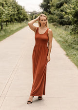 Textured Top Sleeveless Maxi Dress