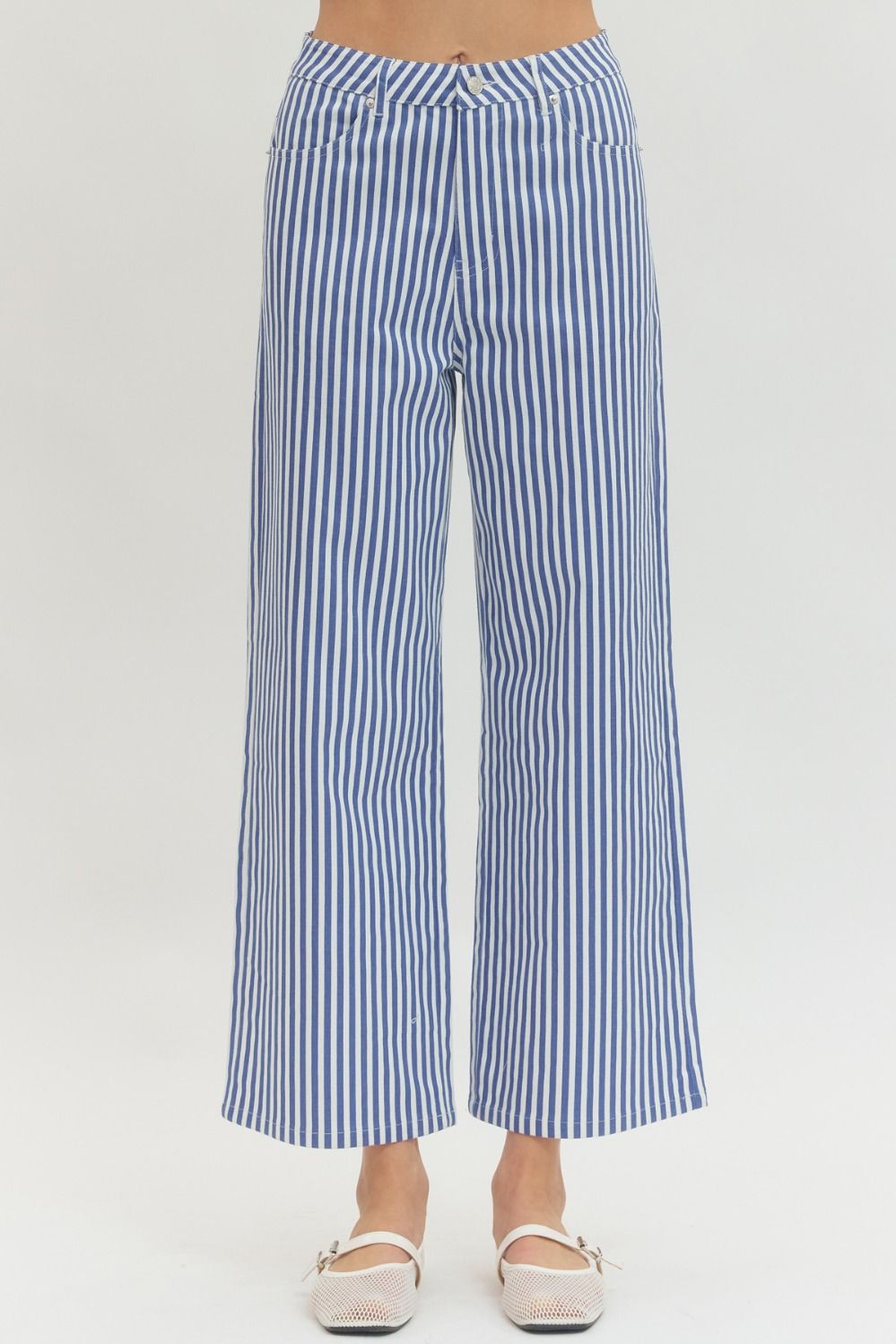 Stripe Crop Pant Denim