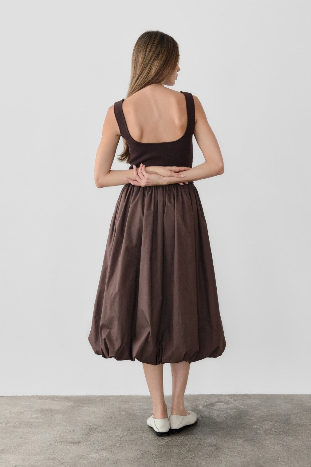 The Bella Bubble Dress Brown