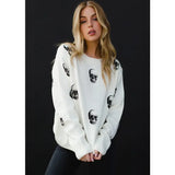 All Over Skulls Sweater Cream