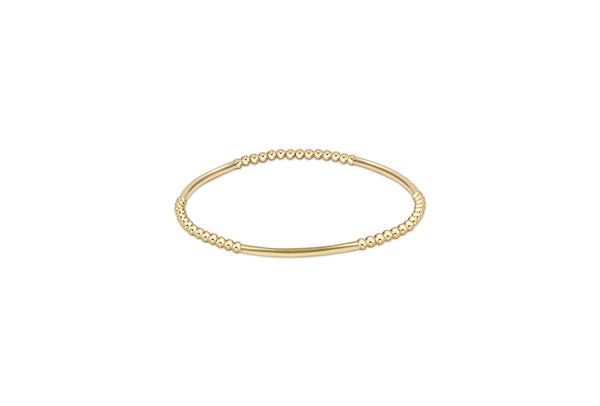 Classic Gold 2mm Bead Bracelet Bliss Bar Gold