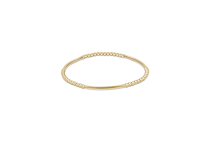 Classic Gold 2mm Bead Bracelet Bliss Bar Gold