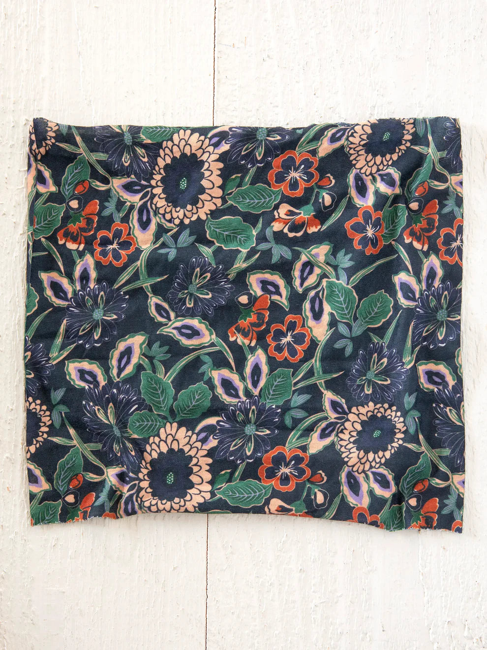 Half Boho Bandeau Navy Tan Dahlias