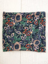 Half Boho Bandeau Navy Tan Dahlias