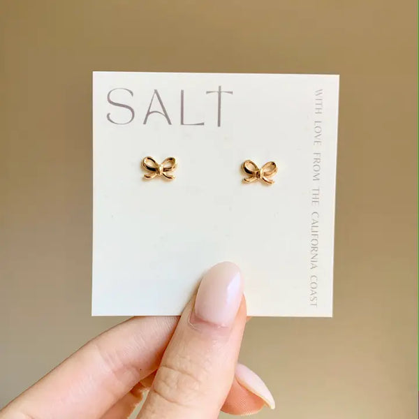 Bow Studs-18k Gold Dainty Earrings