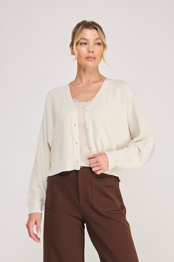 Dolman Sleeve Sweater Cardigan Light Linen