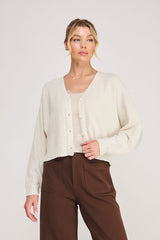 Dolman Sleeve Sweater Cardigan Light Linen