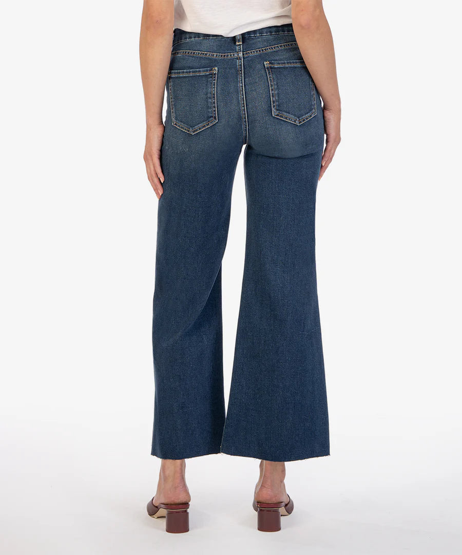 Meg Hi Rise Raw Hem Wide Leg Jeans Yielded