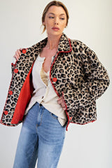 Animal Printed Fleece Jacket Animal