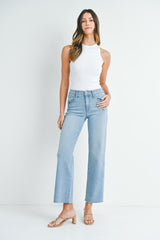 Slim Palazzo Scissor Cut Jeans Light Denim