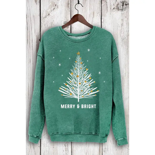Merry N Bright Giltter Mineral Sweatshirt Dusty Green