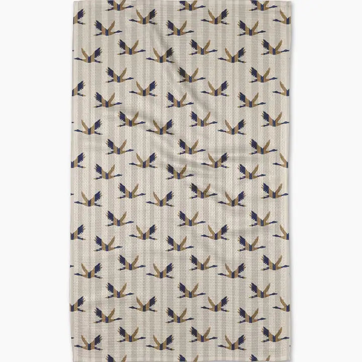 Geometry Tea Towel Striped Nautical Birds