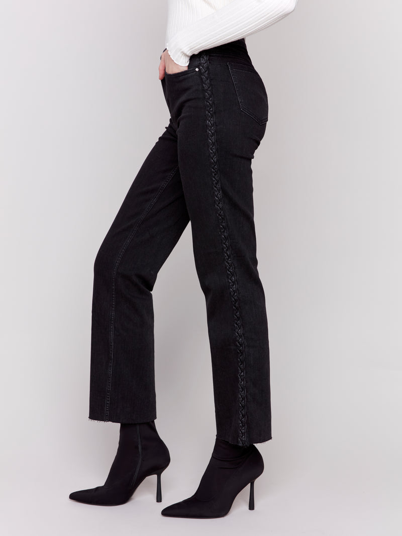 Braided Side Tape Jeans Charcoal