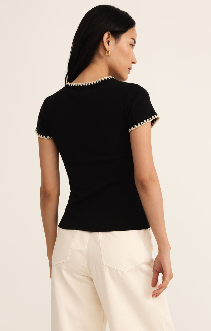 Cassis Rib Tee Black