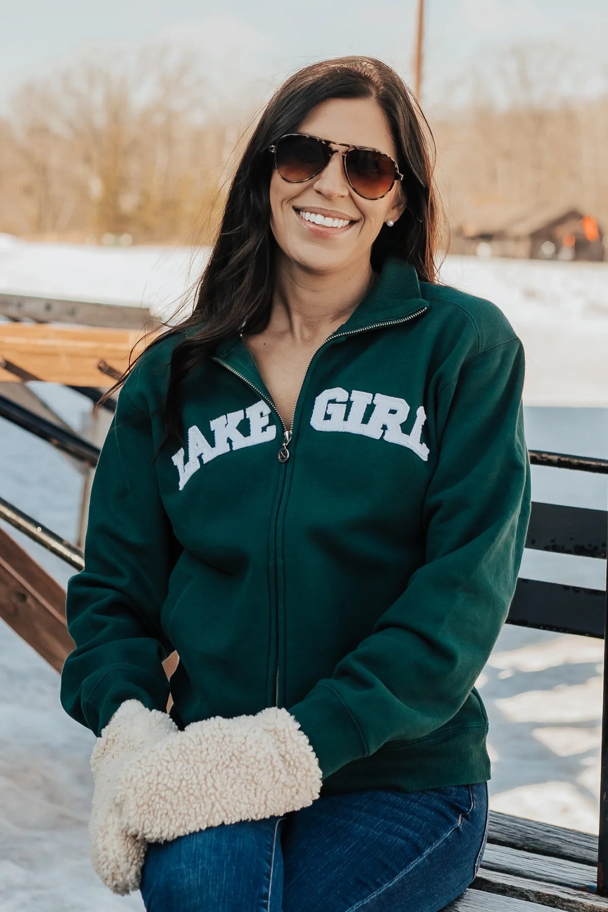 Lakegirl Classic Track Jacket Evergreen