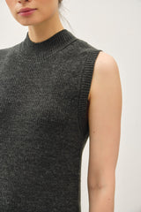 Turtleneck Sweater Tank Dress Charcoal