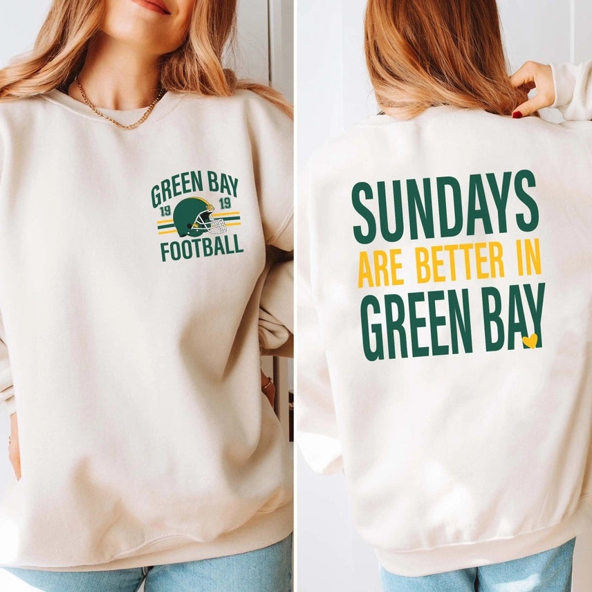 Sundays Are Better in GB Sweatshirt Sand