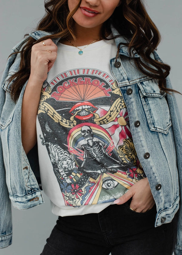 Rock 'n Roll Trippy Tee White