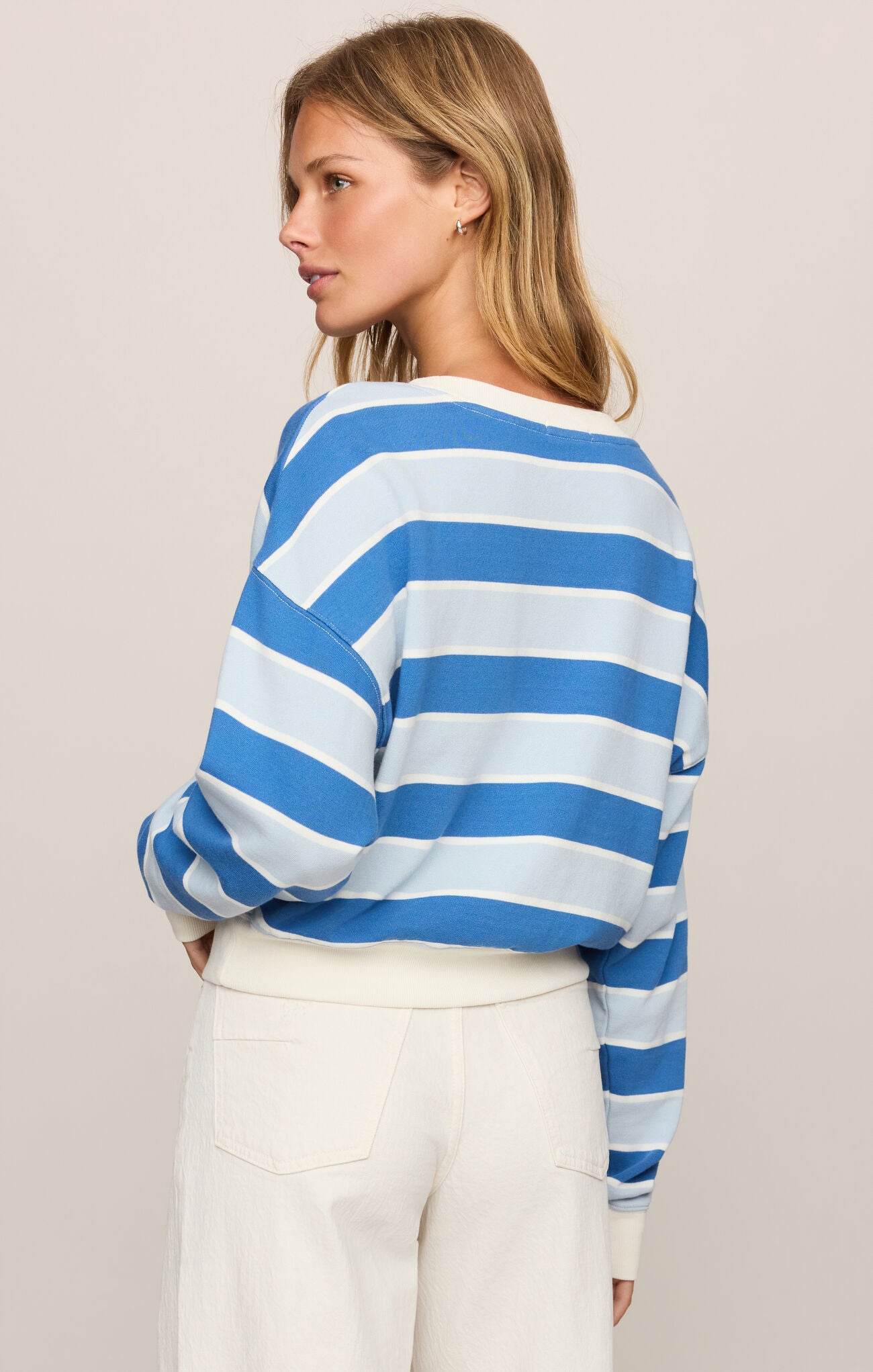 Clubhouse Striped Sweatshirt Morning Sky