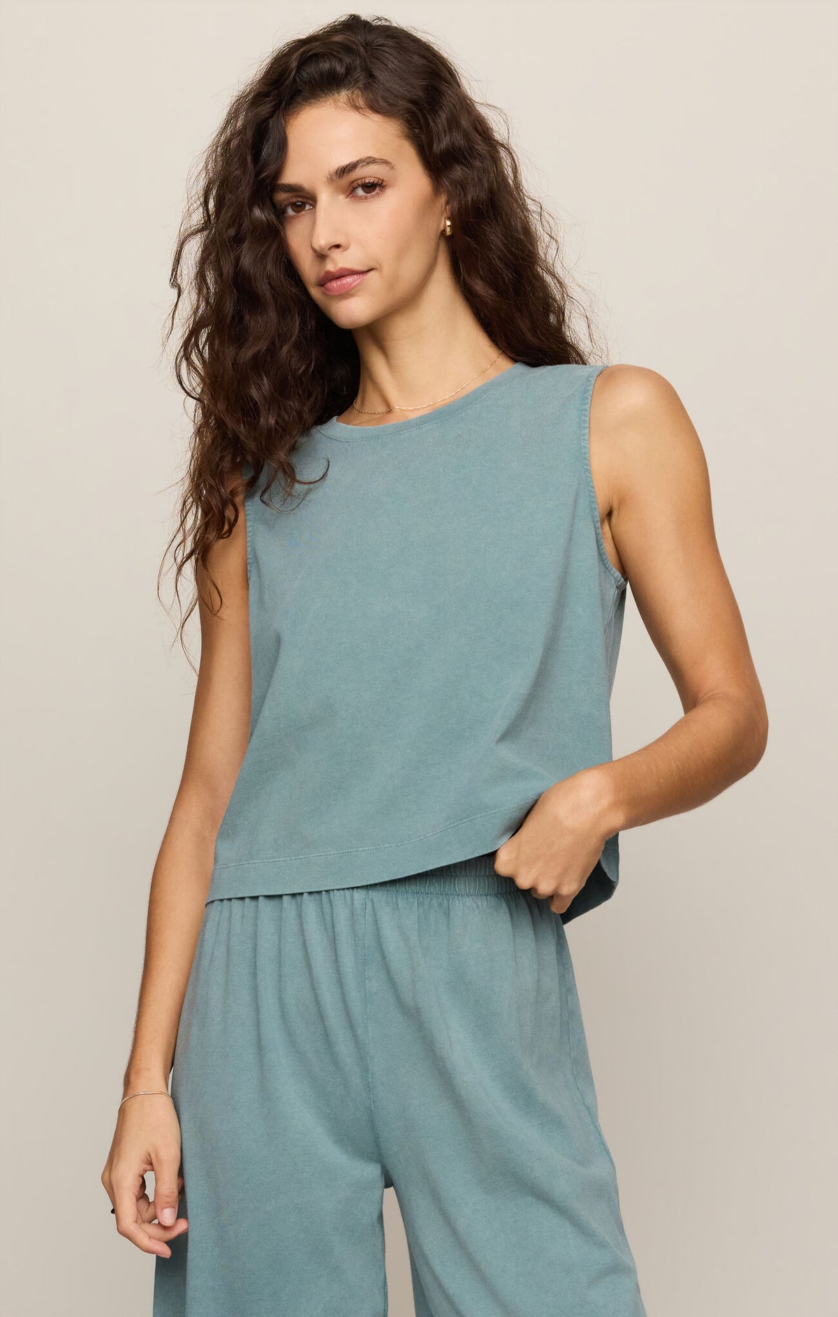 Sloane Crew Neck Jersey Muscle Tank Alpine Coast