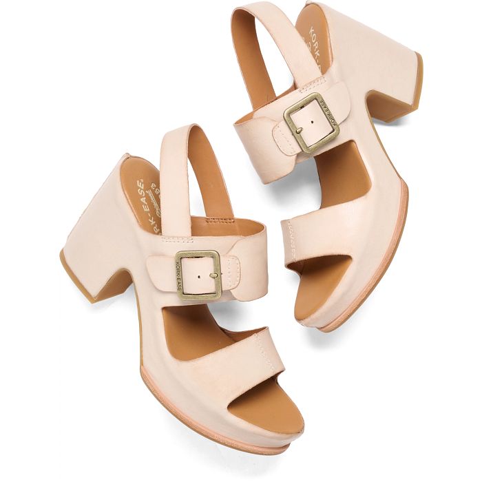San Carlos Heeled Sandals Cream Lino