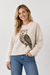 Owl Sweater Taupe