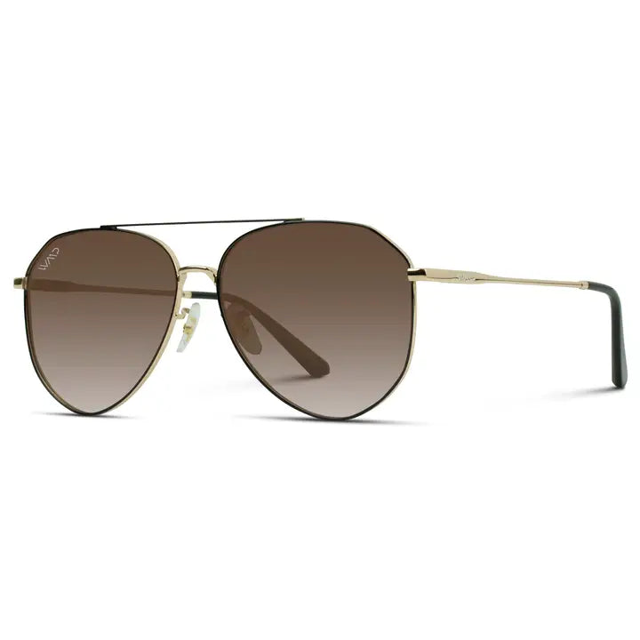 Ramsey Sunglasses Black + Gradient Brown