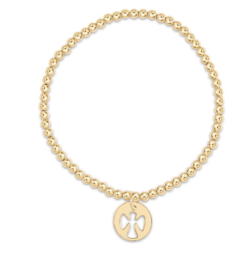Classic Gold 3mm Bead Disc Bracelet Blessed Gold Disc
