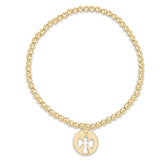 Classic Gold 3mm Bead Disc Bracelet Blessed Gold Disc