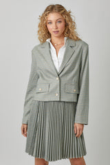 Sparkletts Mini Plaid Jacket Grey