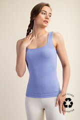 Butter Square Neckline Tank Blue Hyacinth