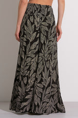 Smock Waist Printed Palazzo Pants Black Cartagen