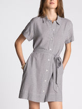 Caelis Dress Charcoal Gingham