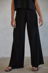 The Leonie Ribbed Sweater Knit Pants Black