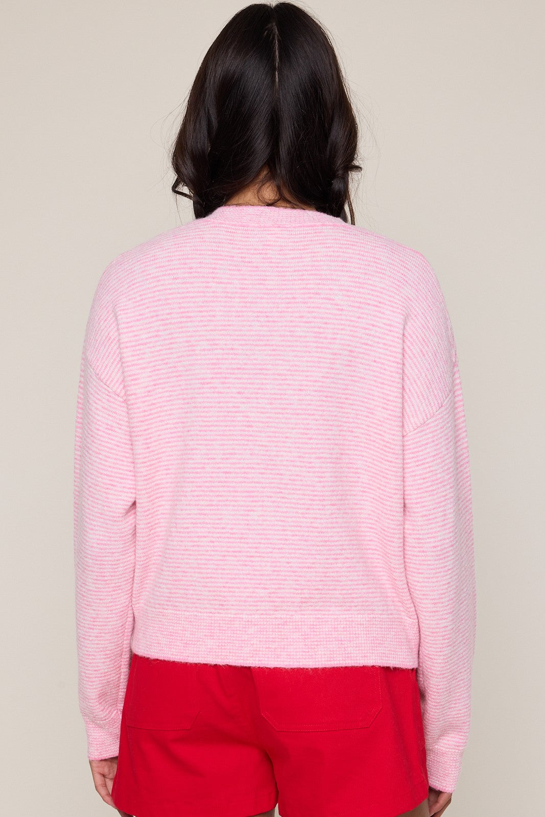 Cozy Stripe Cardigan Punch