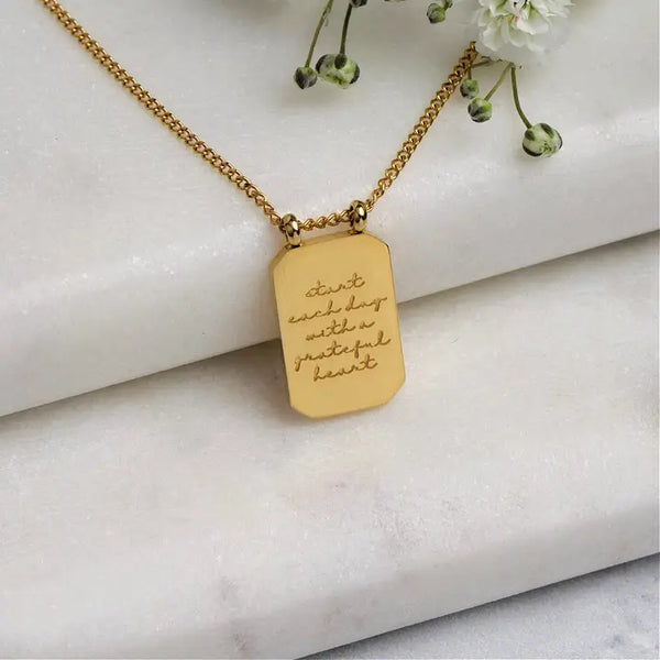 18k Gold Dipped Pendant Inspiration Necklace