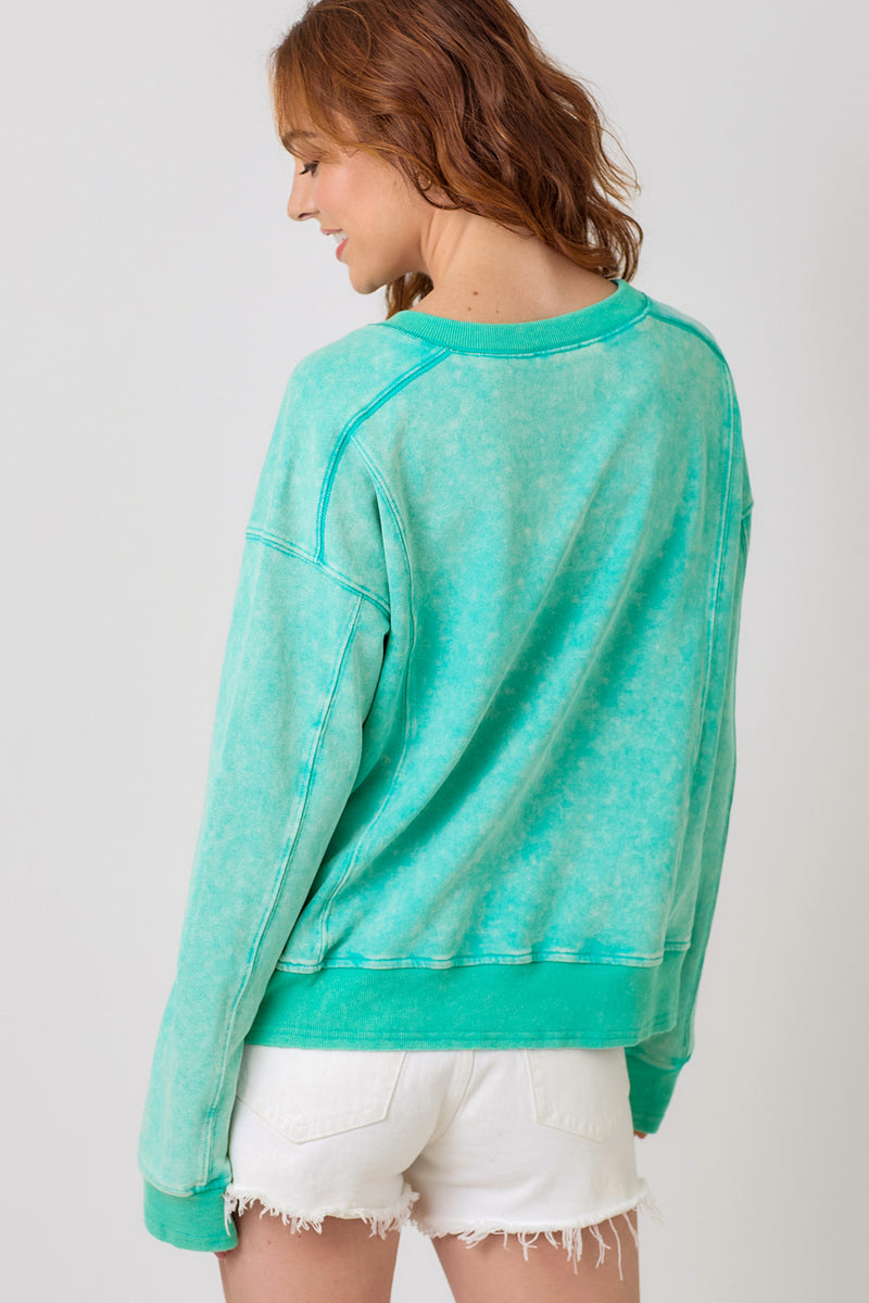 Washed Terry Sweatshirt Emerald