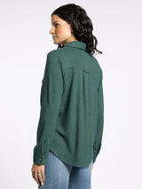 Cassian Button Up Shirt Pine Heather