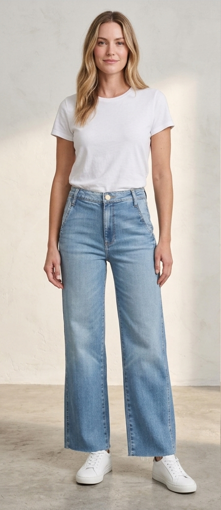 Charlotte High Rise Raw Hem Wide Leg Jeans Artisan